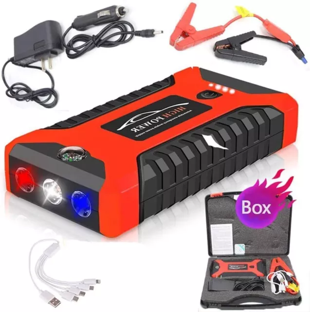 99800Mah Auto Kfz Starthilfe Jump Starter 12V Ladegerät Booster Power Bank Pkw 3