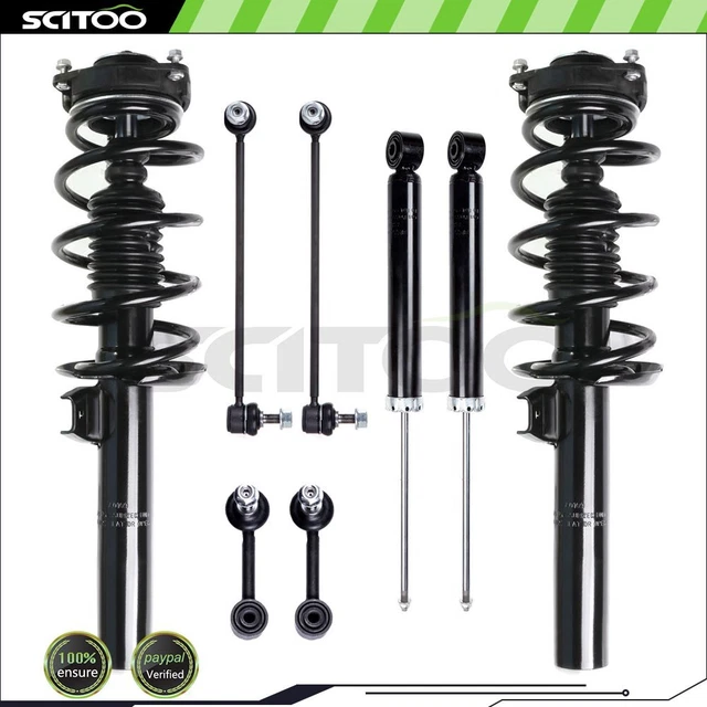 For VW Jetta Passat Rabbit Rear Shock Front Complete Struts Assembly & Sway Bar