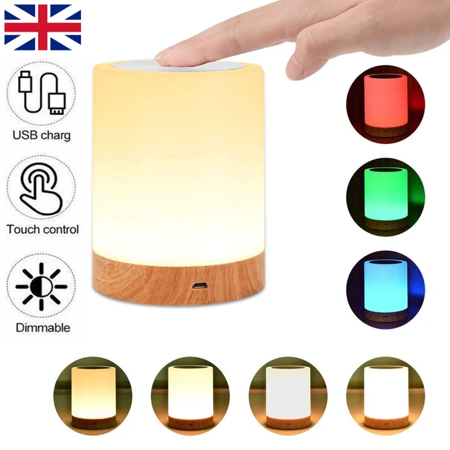 TOUCH SENSOR NIGHT Light USB Rechargeable LED Bedside Desk Table Lamp £ ...