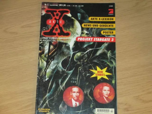 Akte X 3 - Das Comic Magazin - Carlsen September 1998 - Guter Zustand