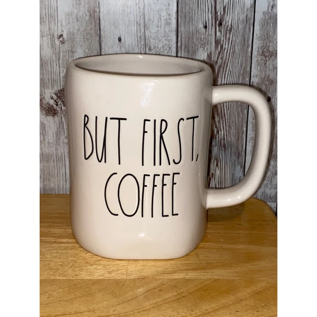 Rae Dunn White Ceramic But First Coffee Tea Mug Cup Farmhouse Decor
