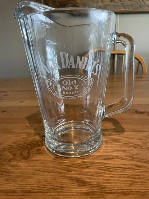 JACK DANIELS PITCHER Old No. 7 Brand Tennessee Whiskey-Clear Glass $11.