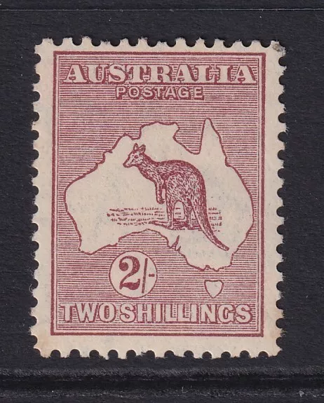 AUSTRALIA Kangaroo.... 1932-45  CofA wmk.  2/- maroon type A  muh