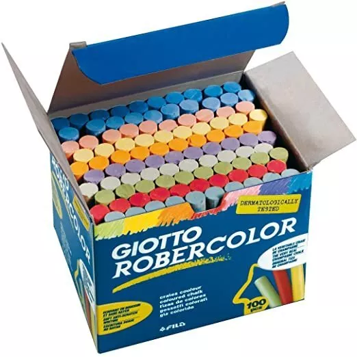 Giotto - ROBERCOLOR - Gessi per lavagna, colori vari, scatola da 100 pezzi