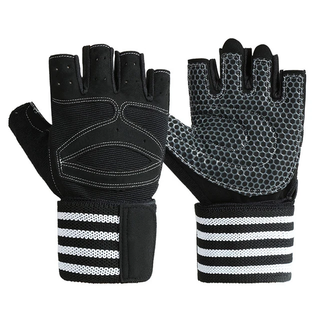1 Pair Fitness Mitten Breathable Protective Fingerless Weight Lifting Gloves