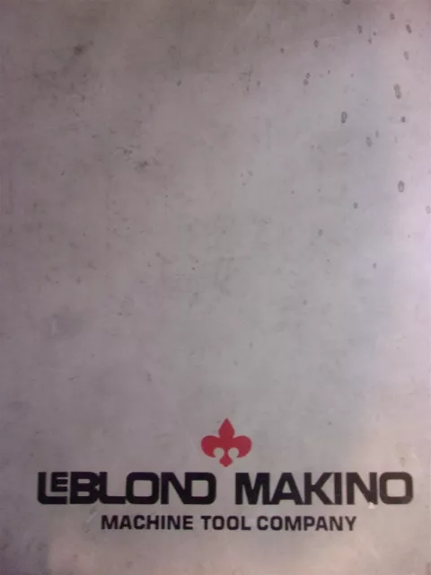 Leblond Makino Programming Operators' Manual GE Fanuc OM B CNC
