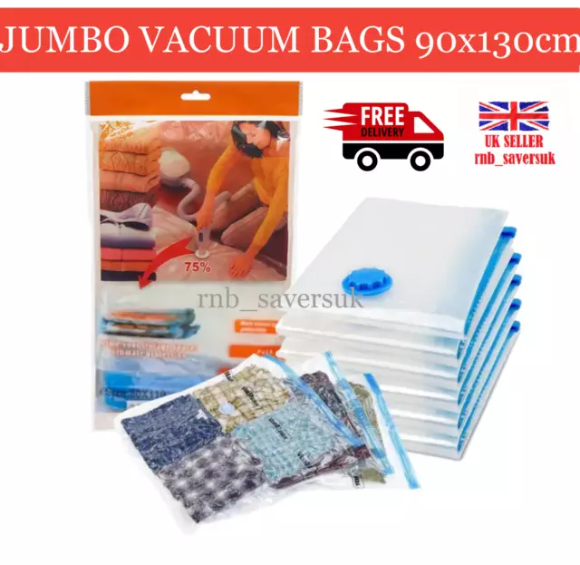Jumbo Vacuum Bags 90x130cm Storage Bags Home Travel over 75% storage saves