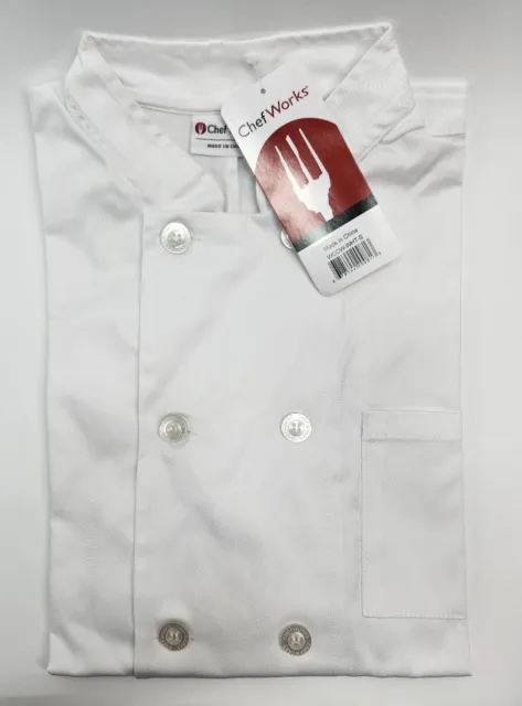 Chef Works LeMans White Chef Coat Jacket, Size Small