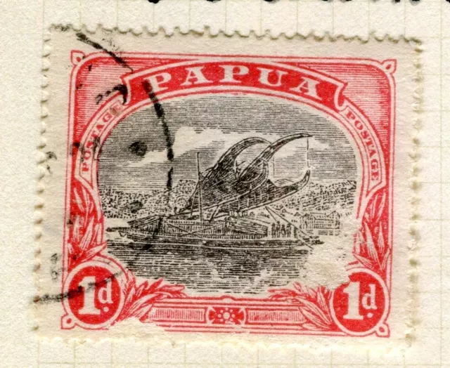 PAPUA NEW GUINEA; 1916 early Lakatoi issue used 1d. value
