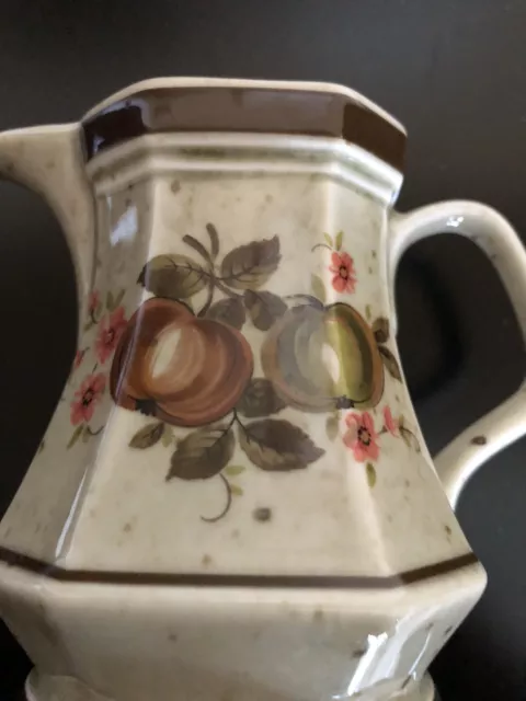 winterling marktleuthen bavaria porcelain creamer, beige speckled w/fruit 4”