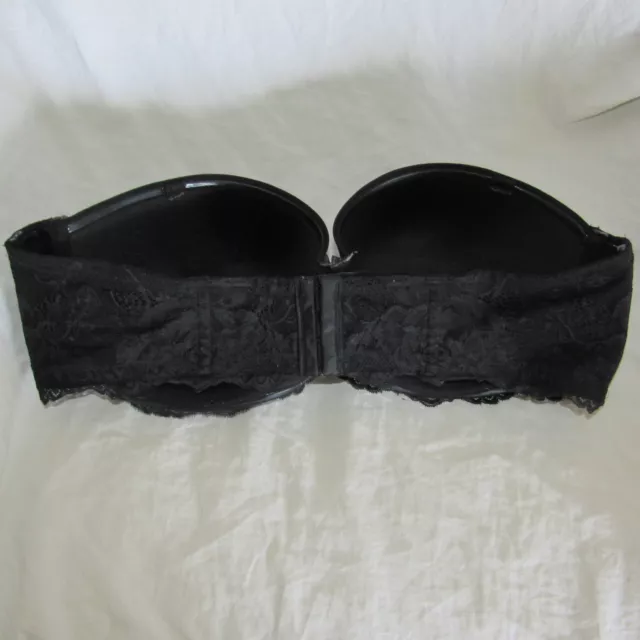 TORRID Curve Bomshell Everyday Strapless Bra Black w/ Lace sz 42D 2