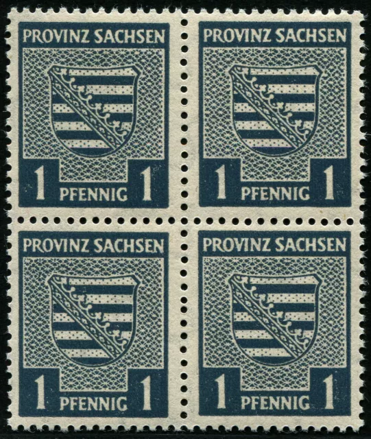 SBZ Provinz Sachsen Mi.Nr. 73 X y Viererblock postfrisch  mit Fluorgummierung !