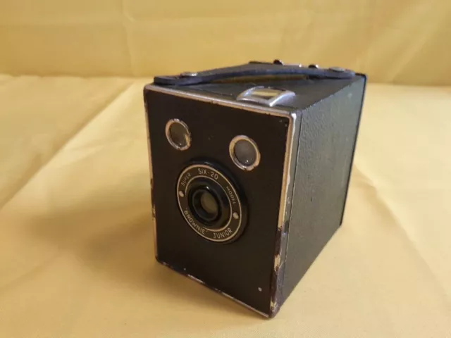 1933 Kodak Brownie Junior Box Cámara SIX 20 Inglaterra Reino Unido con estuche T13