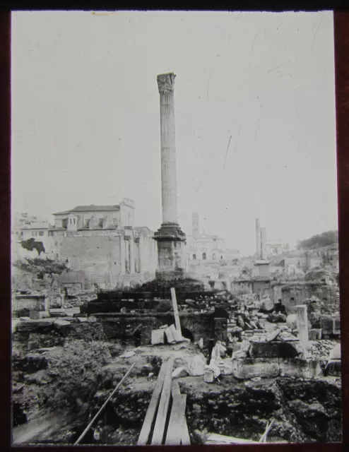 Glass Magic Lantern Slide VIEW OF THE FORUM NO2 ROME C1890 ROMA ITALY