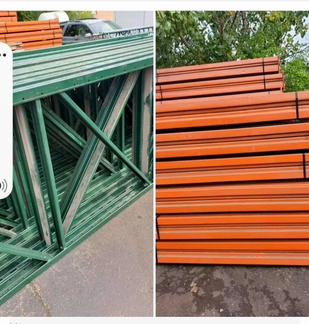 16' X 44& Upright Pallet Rack Shelving w/ 3x3" post used pallet racking