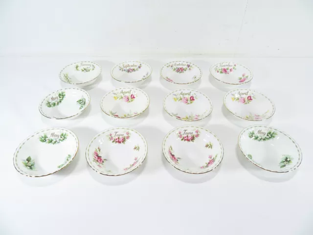 Royal Albert - Flower Of The Month - Dessert Bowls - 12 Bowls - Duplicates