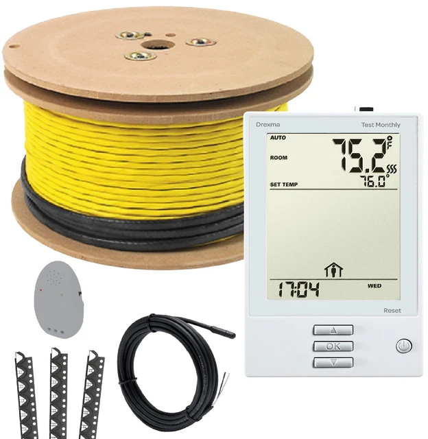240V White UDG Electrical Radiant Warming Floor Heating Cable System Kits