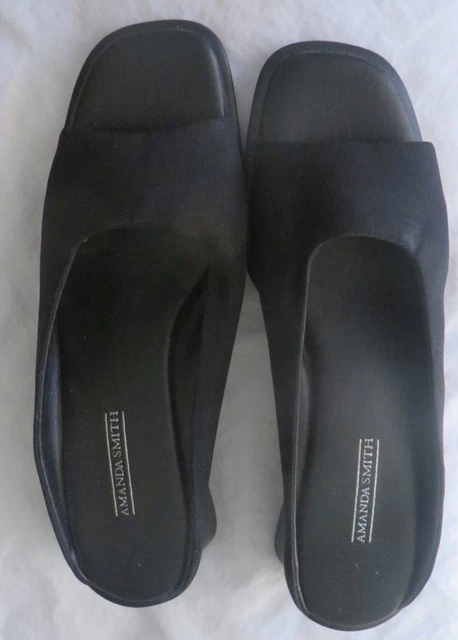 Nw/oBox Women's Amanda Smith Open Toe Black Slip On Shoes 8.5 Medium Nw/oBox Women's Amanda Smith Open Toe Black Slip On Shoes 8.5 Medium