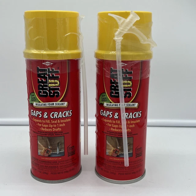 2 Cans Dow Great Stuff Gaps & Cracks Expanding Foam Sealant Insulation 12oz