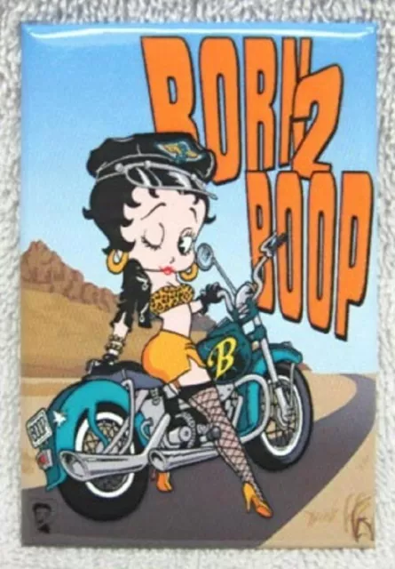 Betty Boop - Born 2 Boop Metal Motorcycle Magnet, New!!