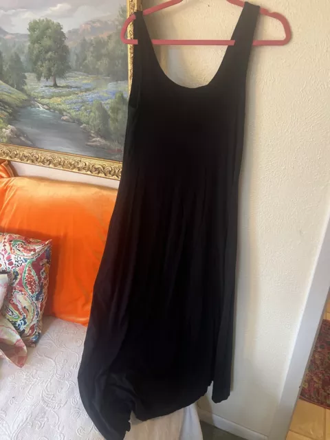 Pure Dkny Classic Tank Maxi Dress Black Scoop Neck S/M  Bust 34 Length 53