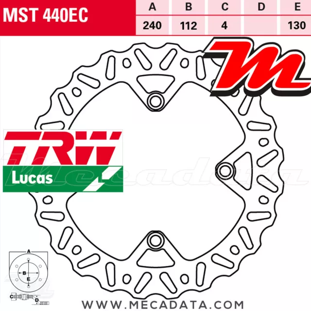 Disque de frein Arrière TRW Lucas MST 440 EC Husqvarna TXC 511 2012