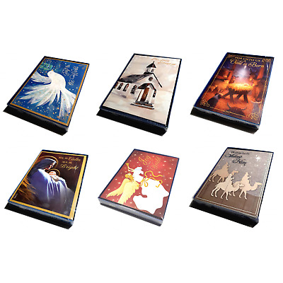 Box of 14 Religious Christmas Cards w/ Sentiments Print w/ White Envelopes NEW