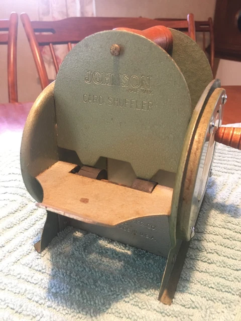 Vintage Johnson Card shuffler, Green