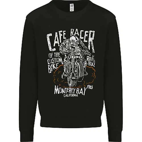Cafe Racer Skull Motorcycle Biker Motorbike Mens Sweatshirt Jumper