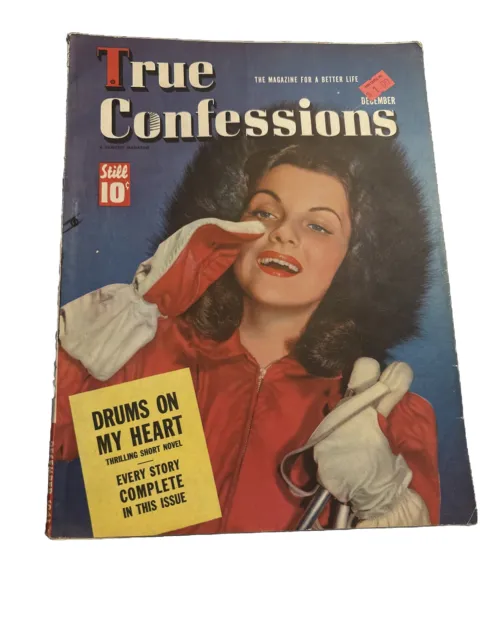 True Confessions Vintage Pulp Fiction Magazine Dec 1943 WWII Era Christmas Issue