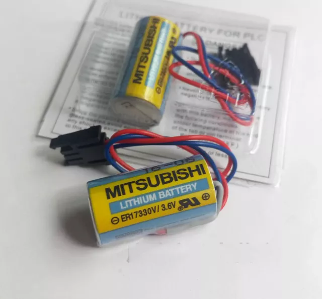 2 Stück Mitsubishi A6BAT ER17330V SPS Batterie 2/3A 3,6V Batterie mit Stecker