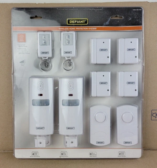 Defiant Wireless Home Security Protection System Complete 4 Door/window 2 Motion