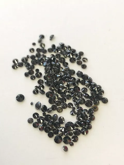 1 einzelner echter natürl. schwarzer Diamant rund, round facet ca 1,75 mm