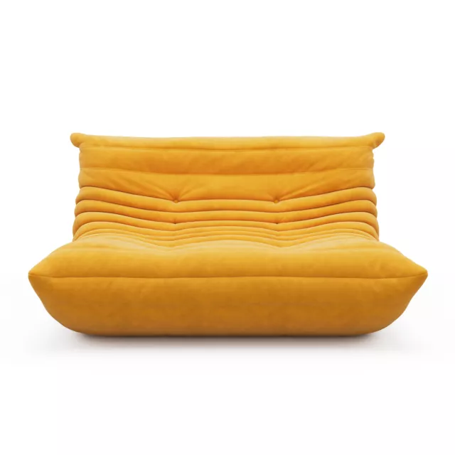 Luxury Canapé de sol doux et paresseux de qualité avec pouf daim Ottoman Suede