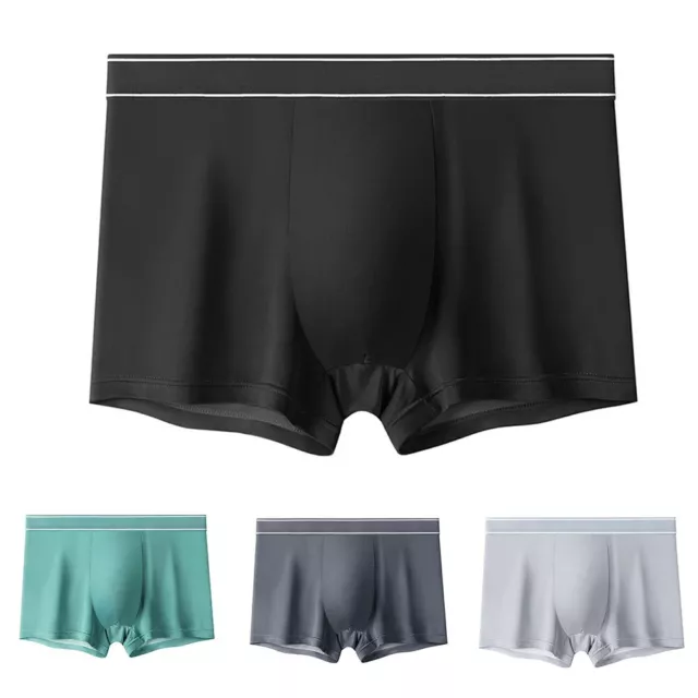 Pantaloncini boxer da uomo super morbidi senza cuciture ghiaccio seta biancheria