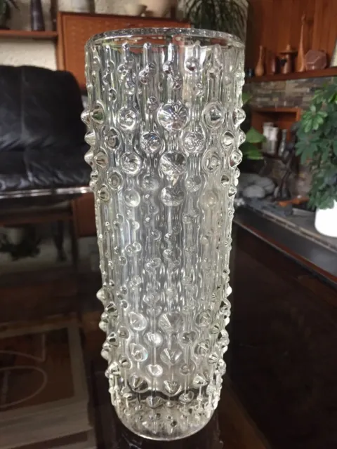 Large 23cm Czech Glass Candle Wax Vase Sklo Union by Frantisek Peceny