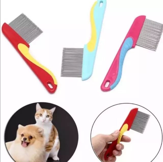 Long toothed Stainless Steel Head Lice Comb Pet Dog Cat Flea Nit Eggs Removal