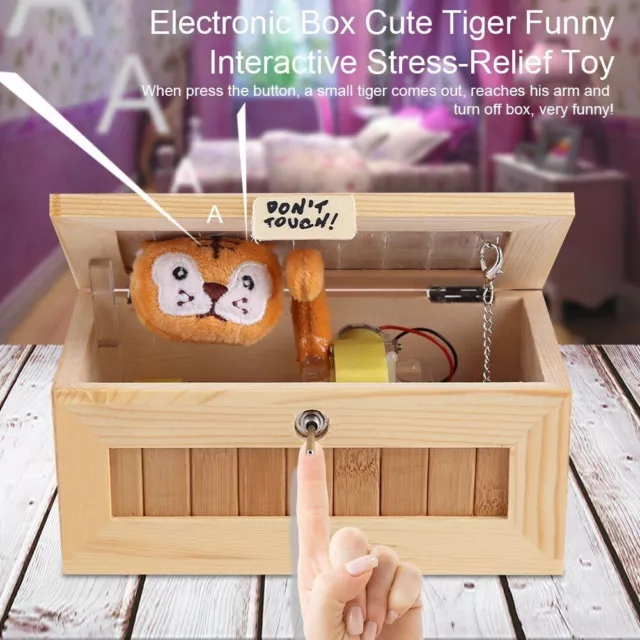 Don&apos;t Touch Tiger Box Toy Useless Box Leave Me Alone Wooden Machine Gift
