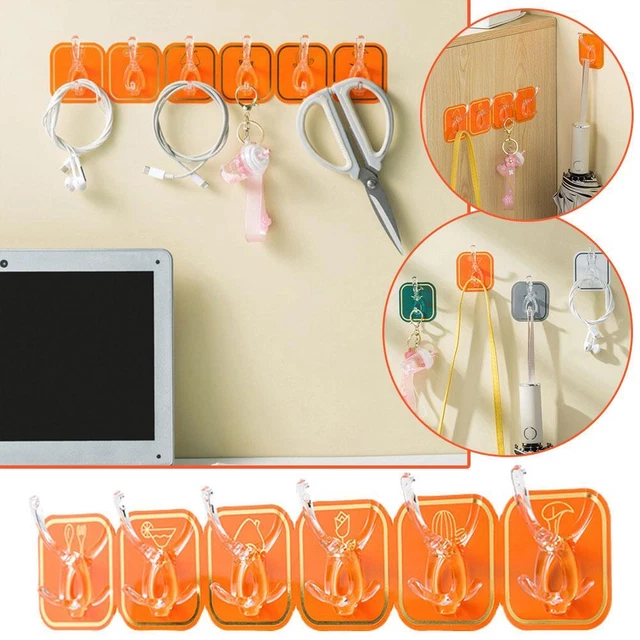 Kitchen Bathroom Six Row Wall Hook Wall Hanger Home Storage HOT Tools 2023 X4S2