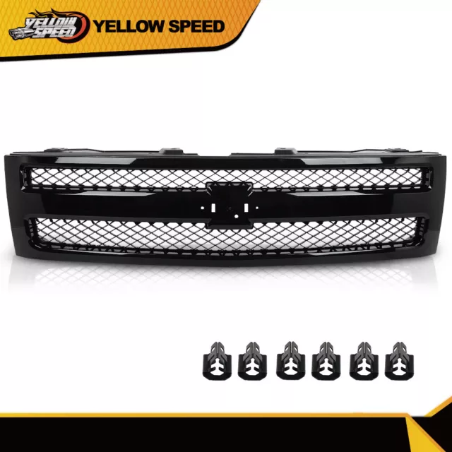 Fit For 2007-2013 Chevrolet Silverado 1500 Grille Shell w/ Black Insert 2