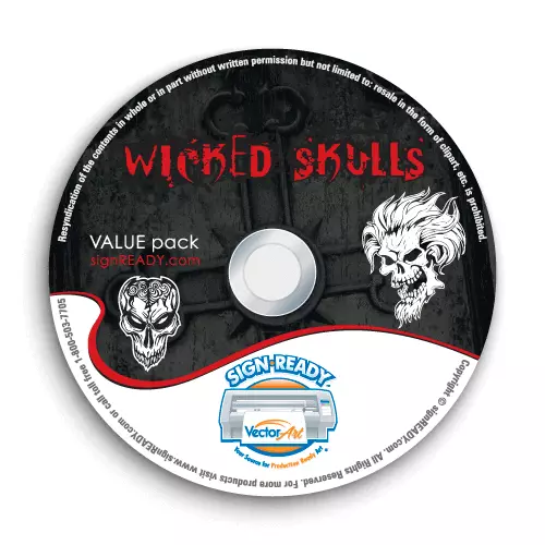 Skulls Clipart-Vector Clip Art-Vinyl Cutter Plotter Images & T-Shirt Graphics Cd