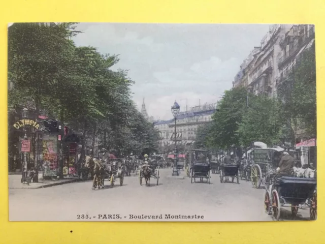 cpa PARIS Transport ATTELAGE Blanchisserie de la Seine VOITURE CALÈCHE Olympia