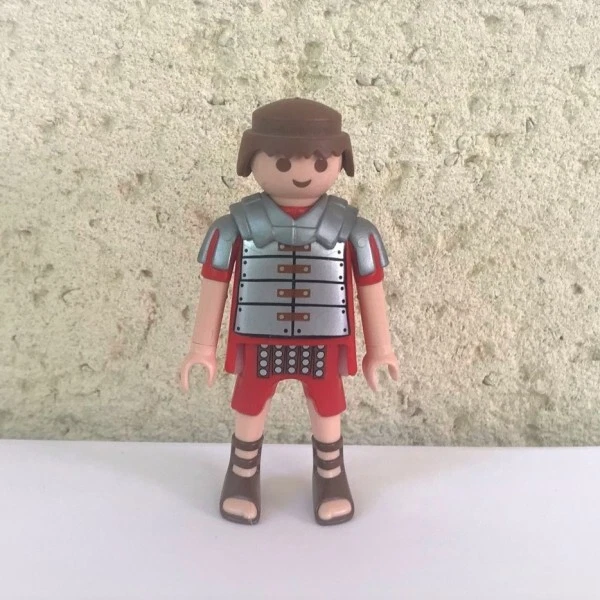 Lot Playmobil Romains - Légionnaires Avec Bateau Et Chevaux - Vintage - Comme Neuf