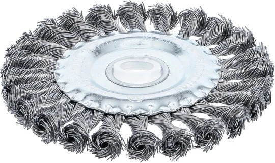 Cepillo Metálico Plana Hilos Redondo Trenzado ° 125 MM para Pulidora BGS Technic