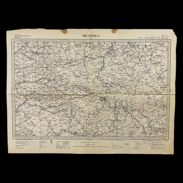 WWI Sgt Bertolette 108th Field Artillery Meuse Argonne Mézières AEF Movement Map