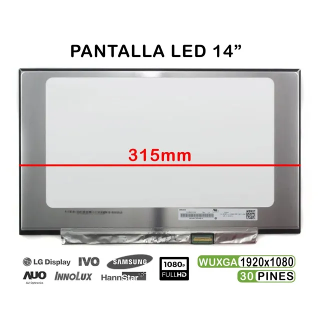 Pantalla Led De 14" Para Portátil N140Hca-Eac Rev.c3 315Mm Fhd 30 Pines Display