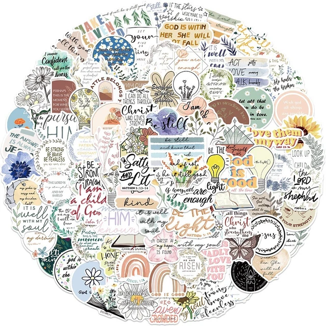 50 Pezzi Gesù Frase Cristiani Religione Bibbia Adesivi Laptop Fai - Foto 14