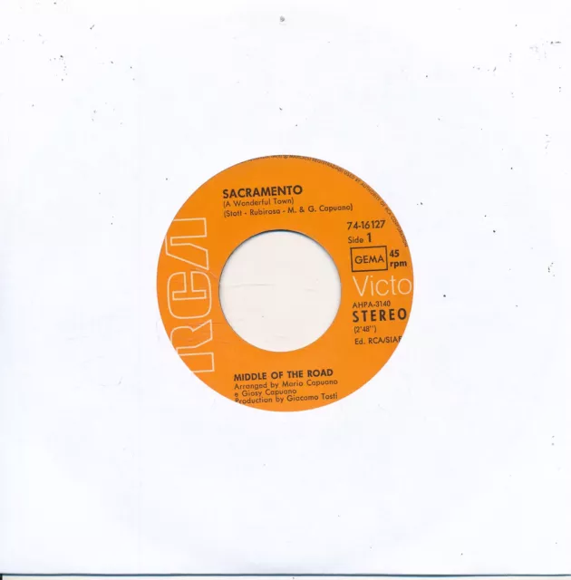 Sacramento - Middle Of The Road - LC Single 7" Vinyl 231/12