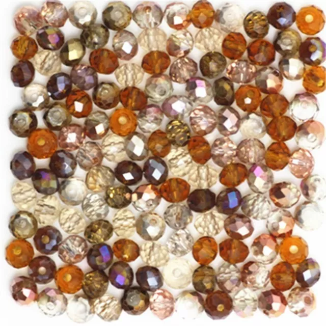Mehrfarbig 3 4 4 6mm Rondell Facette Glas Locker Abstand Perlen DIY Mode Schmuck