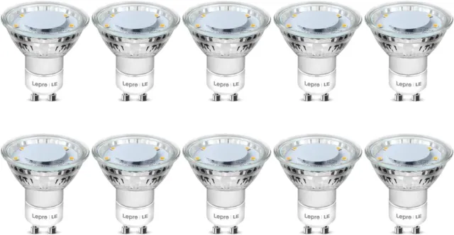 Lepro GU10 LED Glühbirnen, kühlweiß 5000K, 50W Halogenstrahler gleichwertig, 4W